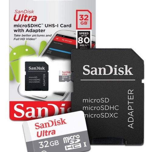 SanDisk Carte Mémoire MicroSD HC Ultra 32 Go + Adaptateur SD